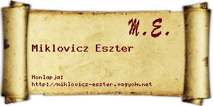 Miklovicz Eszter névjegykártya